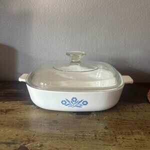 Vintage Corning Ware 1 Qt Casserole Dish – Classic Blue Cornflower Pattern,